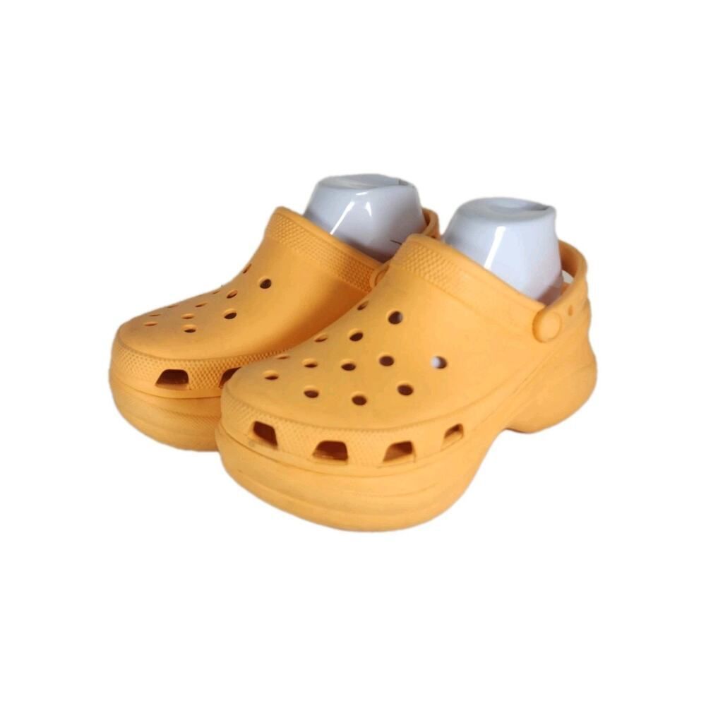 Crocs Women's Mega Crush US9 Orange Platform Wedge Classic Clogs Sandals